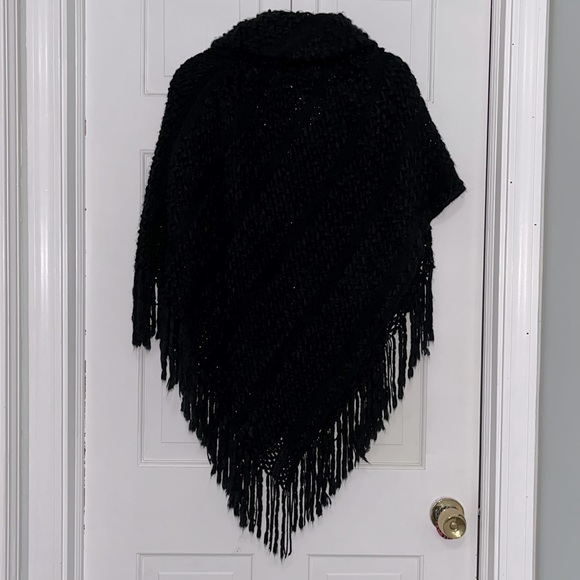 Apt.9 Black Crochet Armless Toggle Shawl - Picture 2 of 5